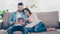 Couple shopping online