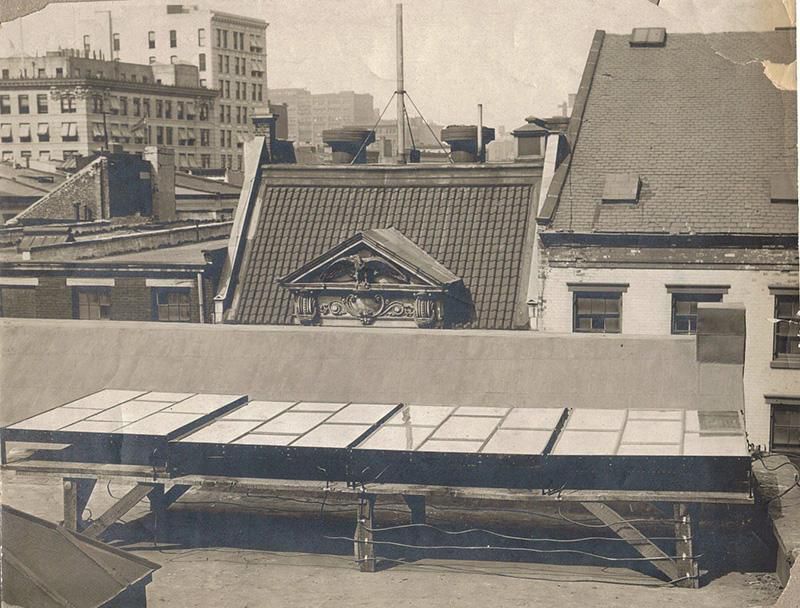 Photo of the very first solar cell created by american inventor charles fritts