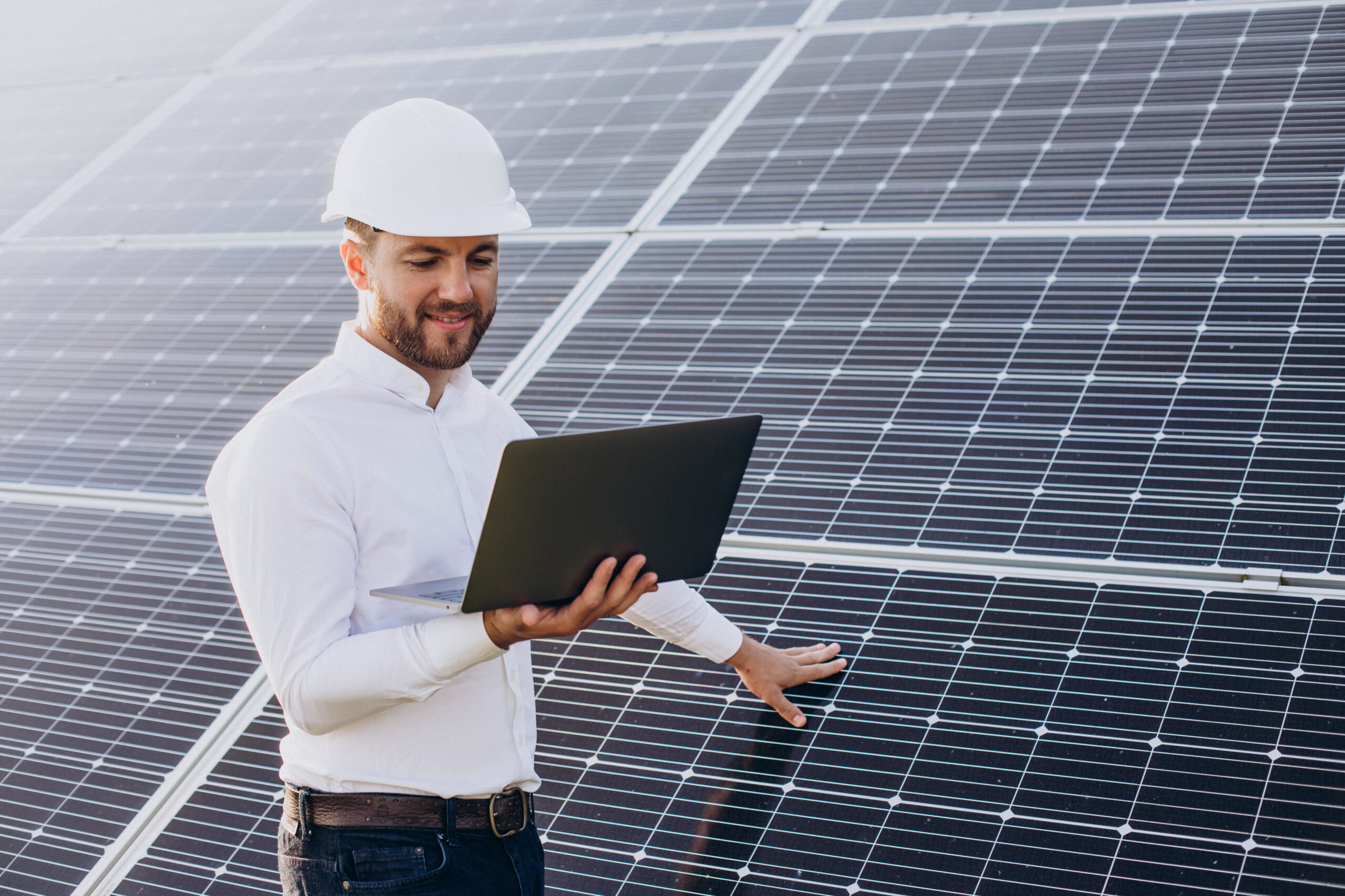 Solar panels making diagnostics computer scaled