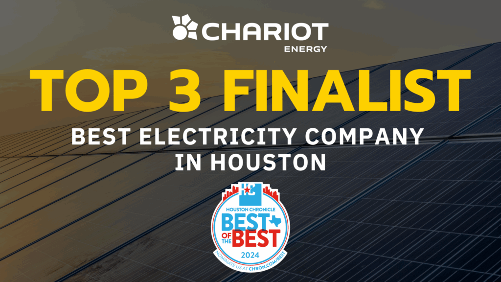 Chariot Energy Top 3 Finalist award badge from Houston Chronicle Best Of competition